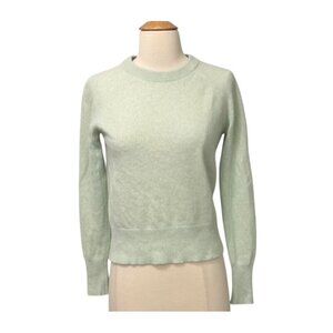 White + Warren Womens Cashmere Sweater Mint Green Cream Elevated Basic Size XS